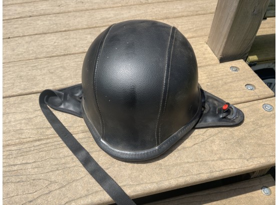 Vintage German Style Half Face Leather Motorcycle Helmet