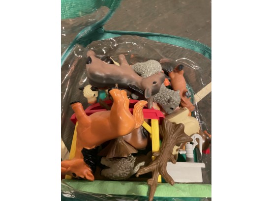Toy Lot Plastic Animals In Bag Horses Farm