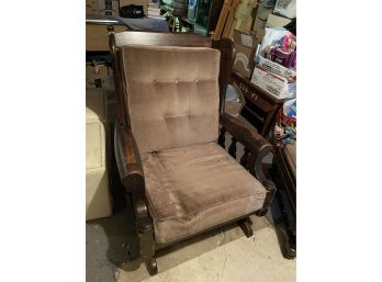 Wood Frame Rocking Chair With Ottoman - Rocker