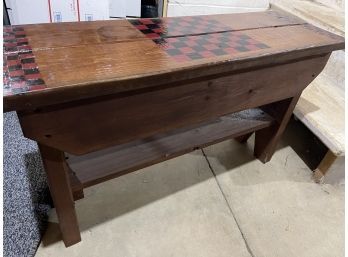 Checkers Hand Painted Bench