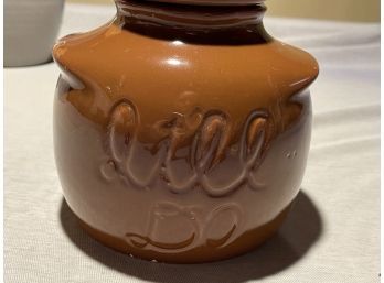 Vintage 1960s Dill Do Glazed Ceramic Covered Kimchi Fermentation Crock / Jar / Jug