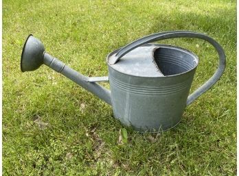 Fabulous Vintage Galvanized Watering Can With Copper Head