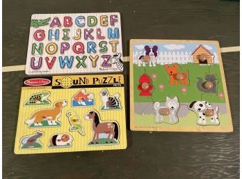 Puzzle Lot Of Three Melissa And Doug Alpha Dogs