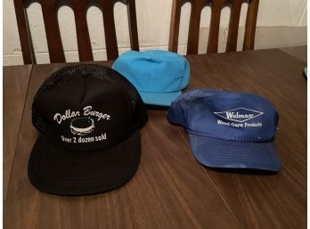 Trucker Hat Black 'Dollar Burger' Lot Of Three Hats