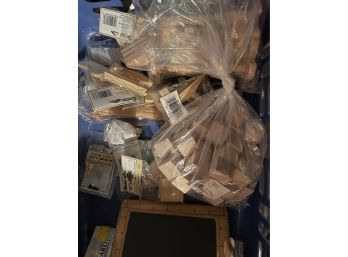 Box Lot Of Woods Craft Supplies