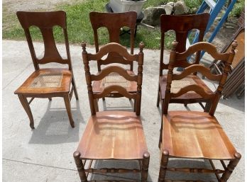 Lot Of Five Vintage Chairs