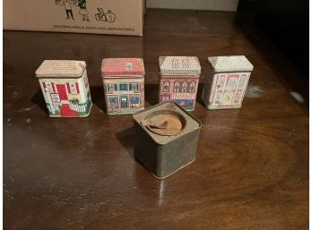 Vintage Spice Containers Lot Of Five