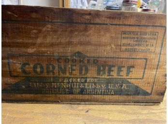 Antique Corned Beef Wood Crate