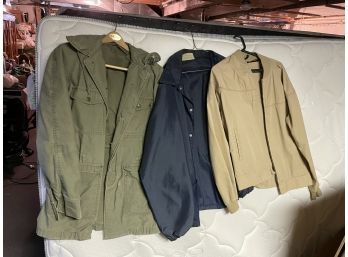 Men's Jacket Lot Of Three Coats Light Weight Vintage