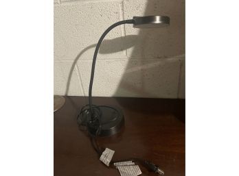 Black Streamlined Bedside Or Office Table Lamp Light