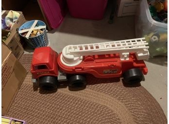 Plastic Toy Fire Truck Made In The USA Larger