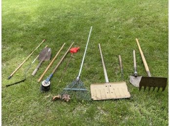 Large Lot Of Lawn Tools & Implements