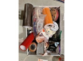 Sewing Ribbon And Spool Of Tool Lot
