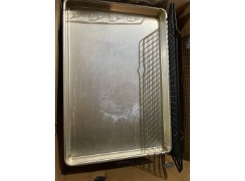 Lot Of Baking Sheets Rack And Cutting Board