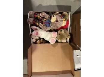Stuffed Plush Animals In White File Box