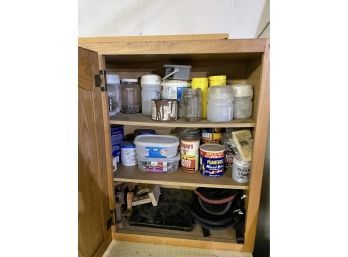 Wood Cabinet Lot With Hardware