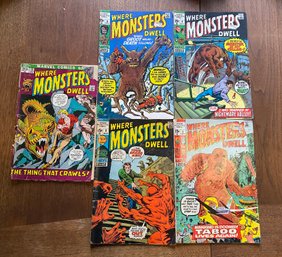 Marvel 5 Piece Comic Lot, Where The Monsters Dwell