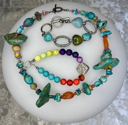 Turquoise Necklace & 2 Bracelets