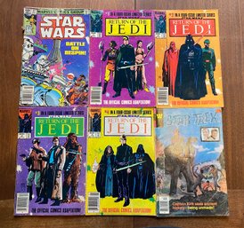 Six Piece Comic Lot Marvel Starwars, Jedi. Whitman Star Trek
