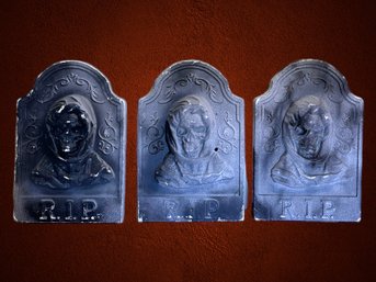 Three 3D RIP Tombstones
