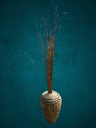 Woven Vase With Tall Shoots