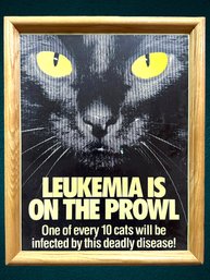 Leukemia Is On The Prowl. Medical Warning Poster For Cats