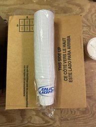 Case Of 1000 16 Oz Solo Bud Light Cups. New In Box