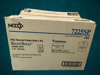Thermal Receipt Tape. Box 1 Has 40 Rolls. Box 2 Has 36 Rolls.