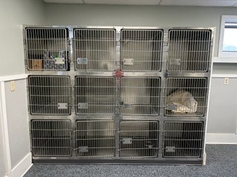 One Shor-Line KoMo Stainless Steel Animal Kennel To Build Stackable Wall - 24x28x24