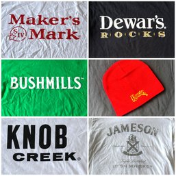 Lot Of 9 Whiskey Branded Tee Shirts.