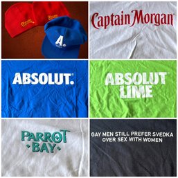 Lot Of 8 Vodka & Rum Brand Tee Shirts. Costume Contest Prizes!