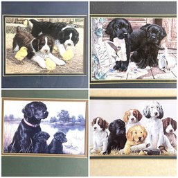 Lot Of 4 Puppy And Dog Framed Wall Art