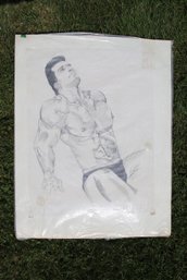 Signed Sketch Of Muscular Hunk