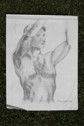Florencio Lennox Campello '78 Signed Sketch Of Man Reaching Upwards