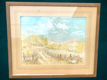 Dirt Road To Toward Mountians, Signed Sketch