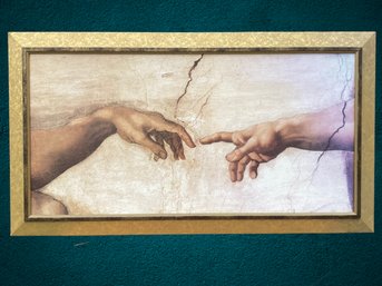 Michelangelo's 'The Creation Of Adam' Hands Framed Print