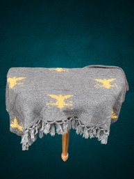 Gray And Yellow Eagle Throw Blanket