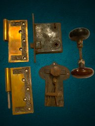Antique Door Parts, Hinges, Lock, Knobs