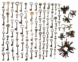 Large Lot Of Mixed Metal 1.25 In - 4 In Skeleton Keys