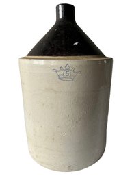 5 Gallon Stoneware Jug. Brown Top Crowned 5