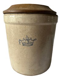 Antique Three Gallon Crock Crown 3