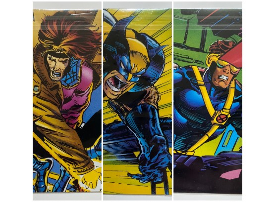 Blue Team, Cyclops, Gambit, Wolverine. 1993 Hanes Underwear X-Men Insert. Oversized Cards 3 X 5