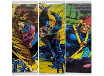 Blue Team, Cyclops, Gambit, Wolverine. 1993 Hanes Underwear X-Men Insert. Oversized Cards 3 X 5