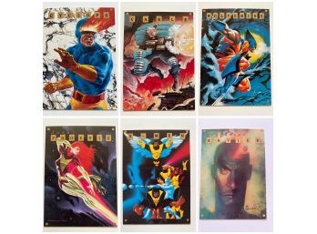 X-Men Watch Cards, Character Time And Marvel, 1993, Six Cards To The Set. Wolverine, Cable, Cyclops