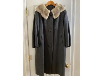 Vintage Forstmann Dress Coat With Genuine Fur Collar