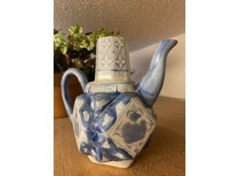 Blue And White Decorative Pitcher