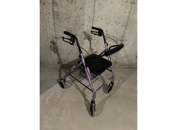 LLIMEX Purple Walking Assistant With Brakes And Carry Pad That Doubles As Seat