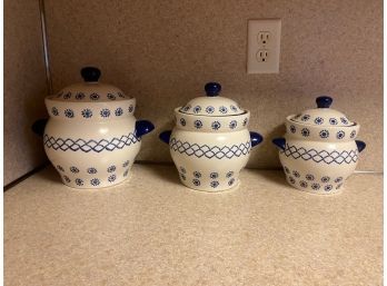 Set Of 3 Kitchen Canister Jars