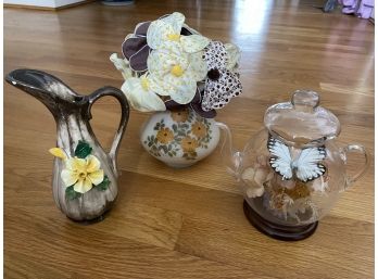 Vintage Floral Vases Lot