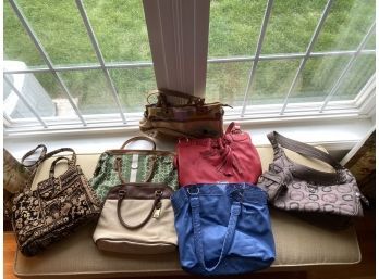 Mixed Material, Patterns & Colors Purse And Bag Lot